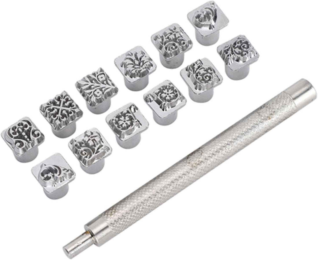 12pcs Stamp Tool Set Leather Punching Head Tools