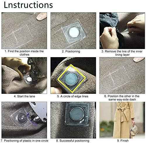 30 Pairs Hidden Sew PVC Magnetic Snap Buttons Fastener
