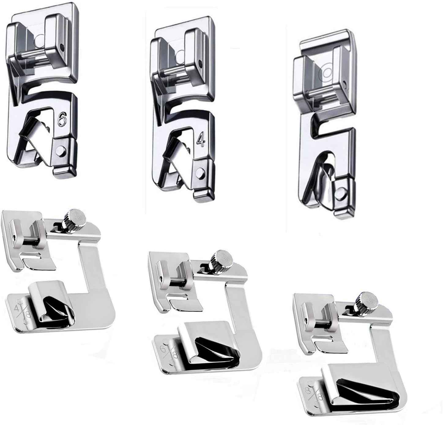6Pcs Hemmer Foot Sewing Machine Presser Foot