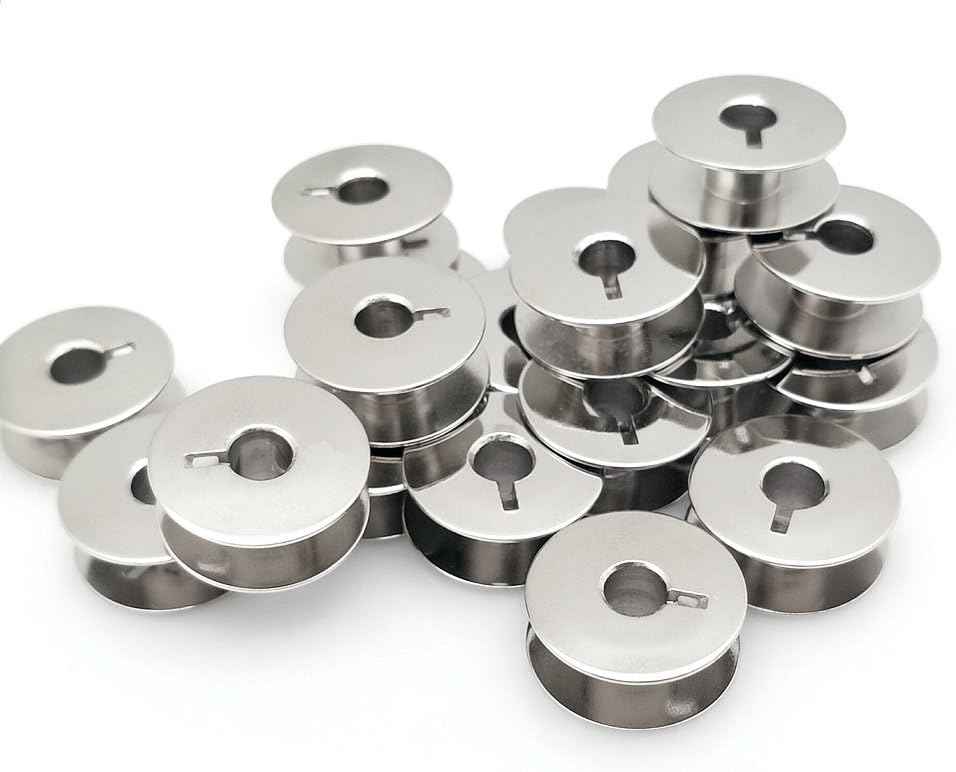 50pcs"L" Metal Bobbins for Sewing Machine Alphasew Bernina Brother