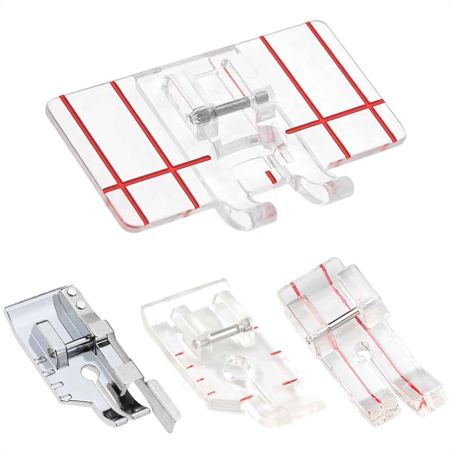 4 Pieces 1/4" (Quarter Inch) Sewing Machine Presser Foot