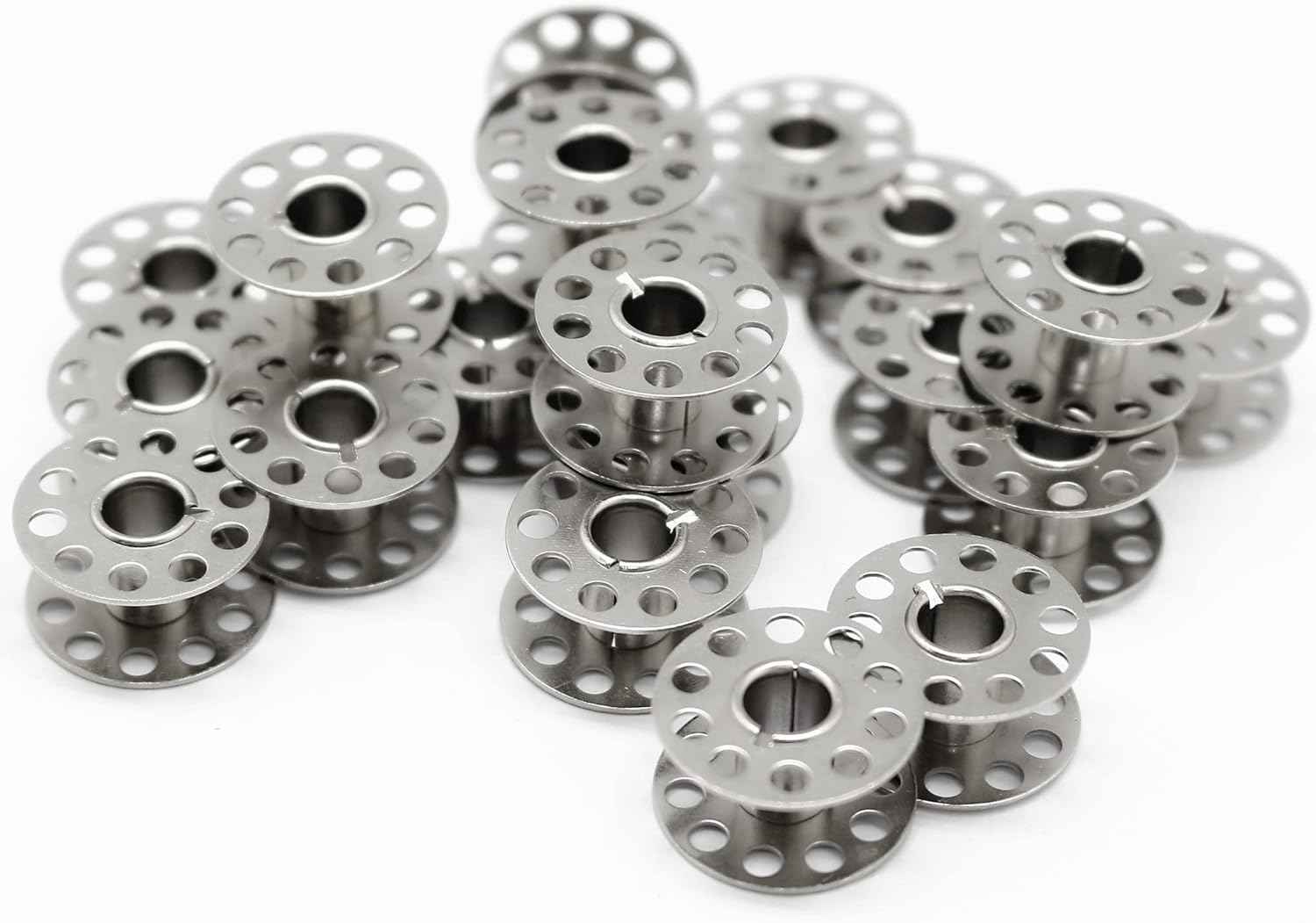 2 Pieces Bobbin Case with 20 Pieces Sewing Machine Metal Bobbins
