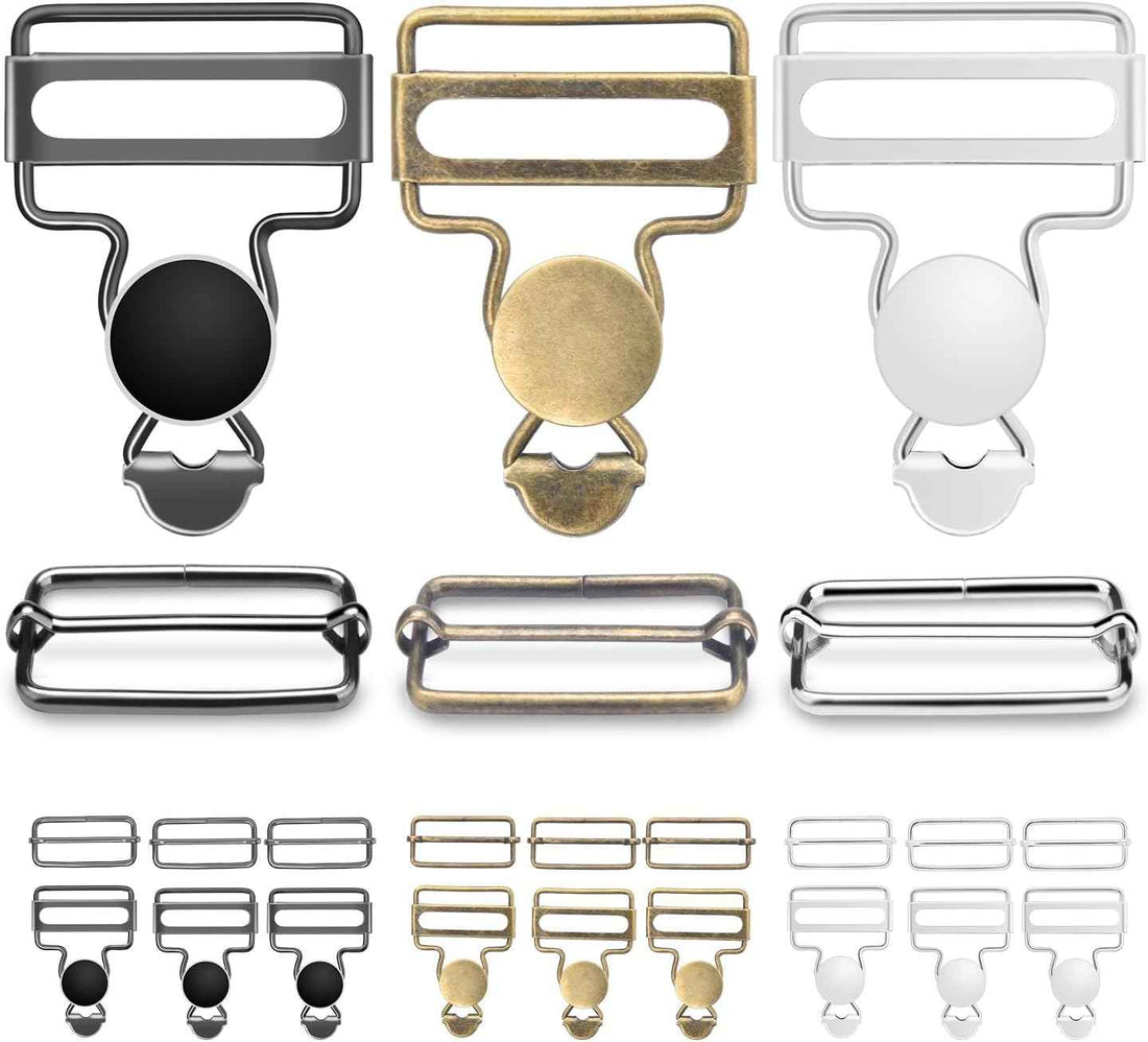 12 Sets Metal Overalls Buckles Buttons for Jeans Suspender