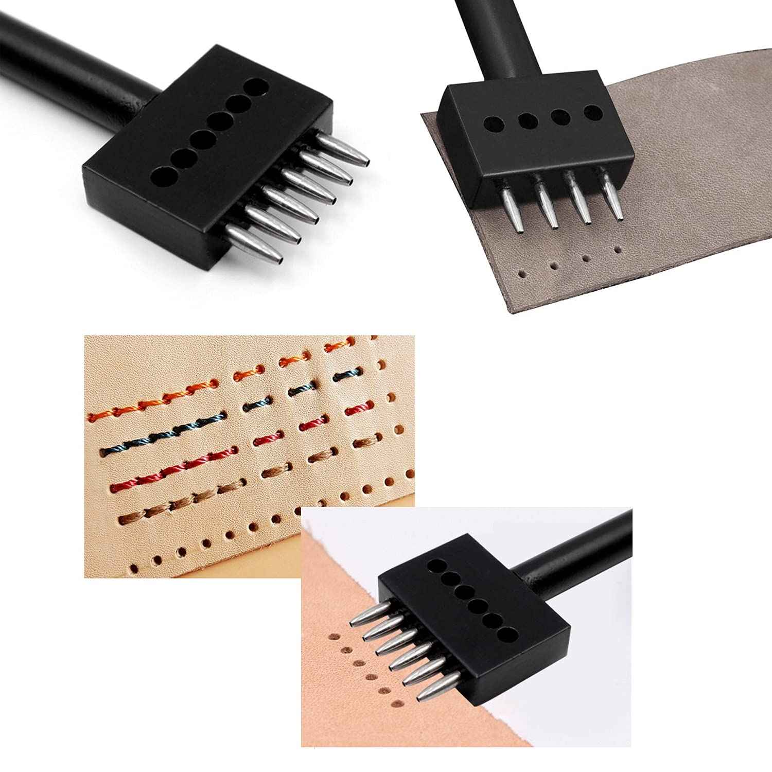2/4/6 Prong Leather Prong Punch Tool 4mm/5mm/6mm for Leather Craft