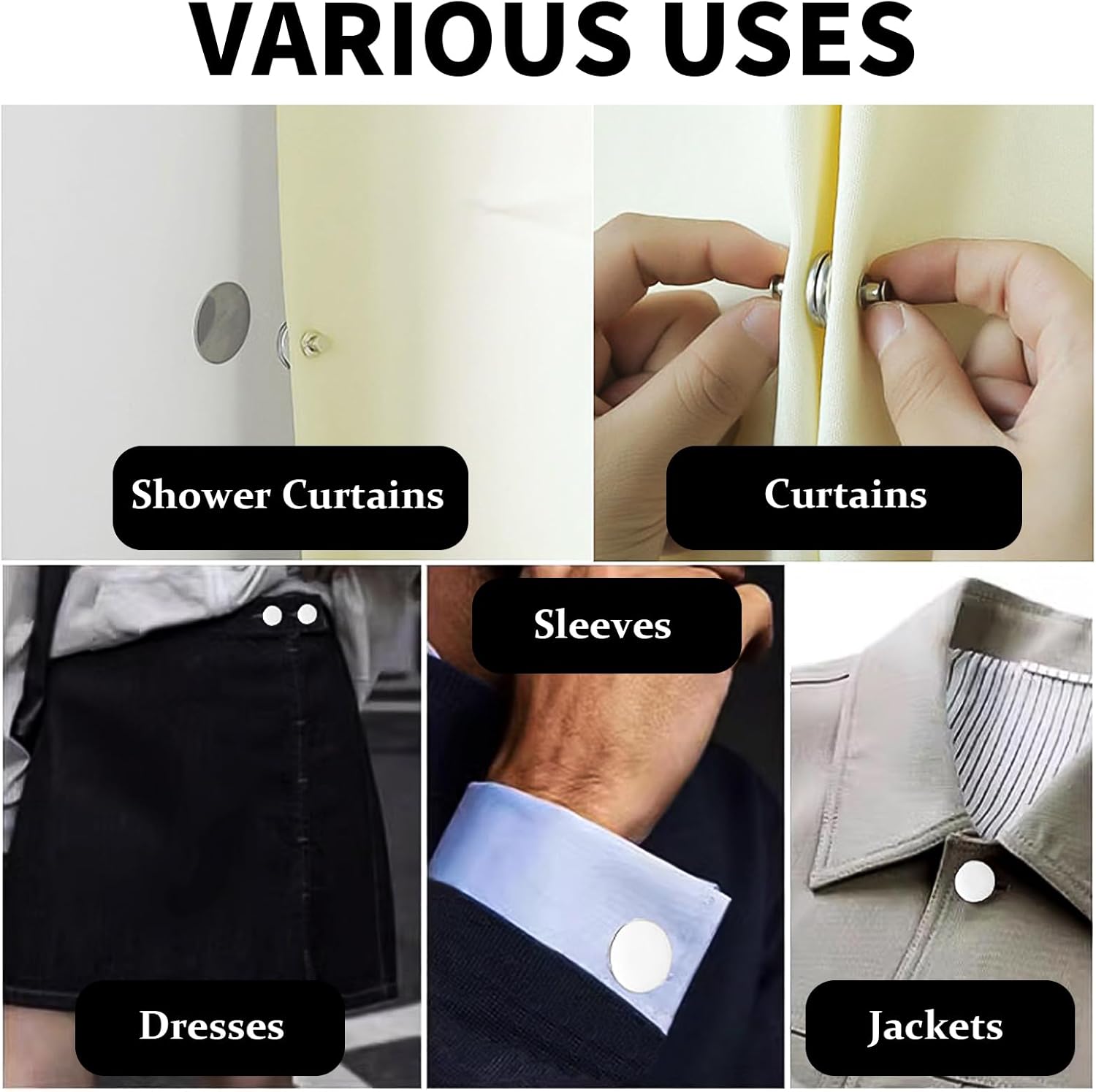 20 Pairs Curtain Magnets Magnetic Curtain Clips Buttons
