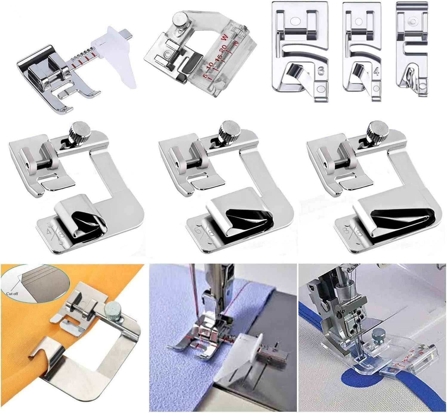 Sewing Hemming Set 6Pcs Wide Narrow Rolled Hem Presser Feet