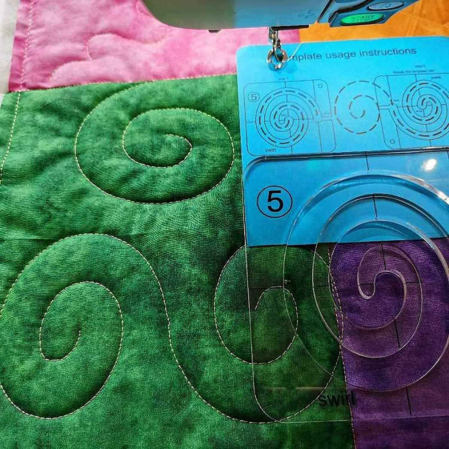 13 Pieces Free Motion Quilting Template with Quilting Frame