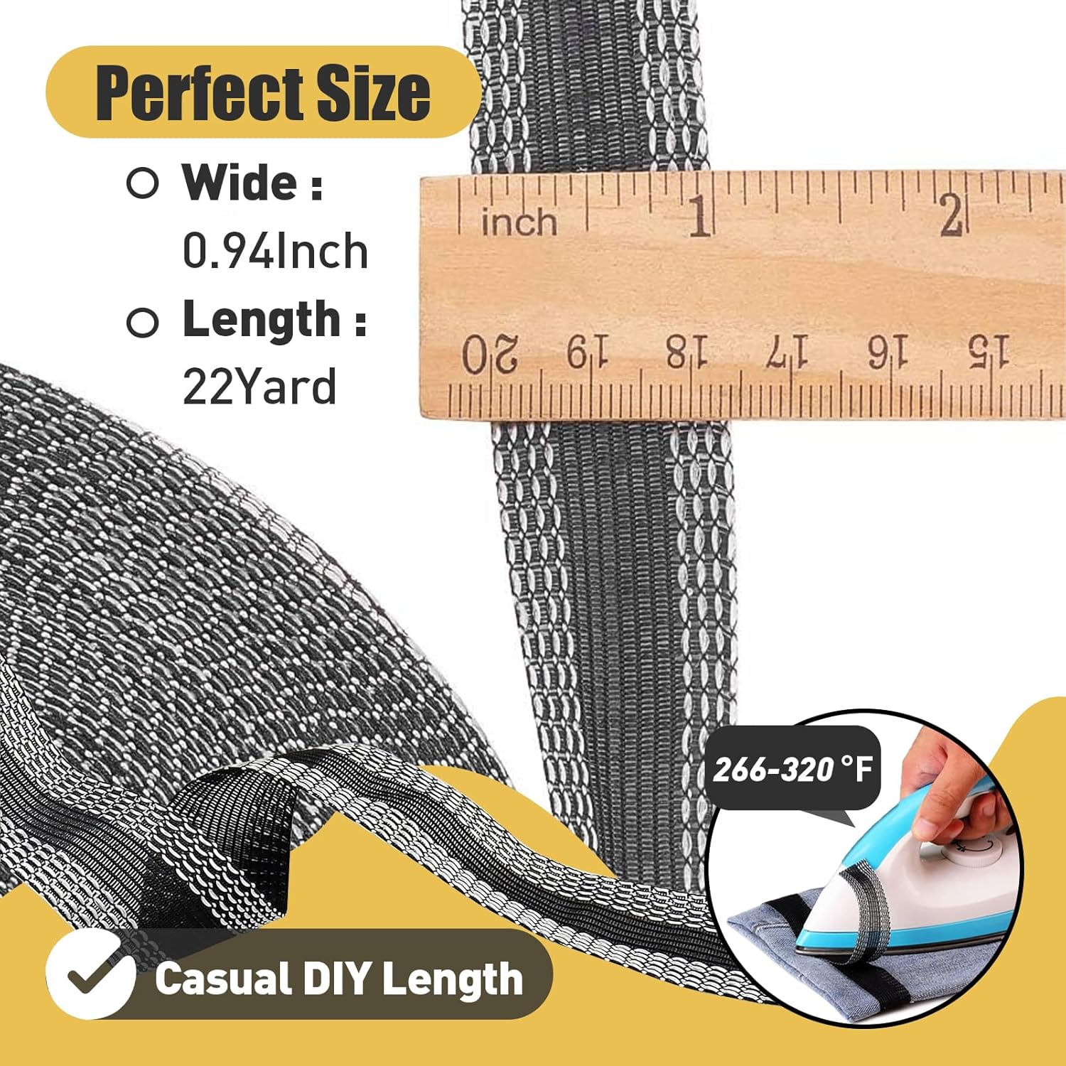 22 Yards Iron-on Instant Hem Tape for Pants