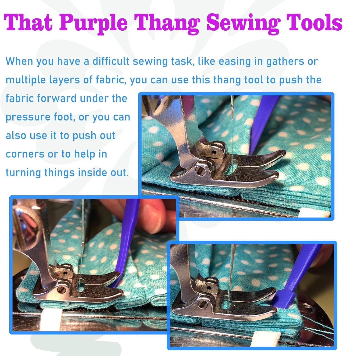 8pcs Quick Turn Fabric &amp; That Purple Thang Sewing Tools Set