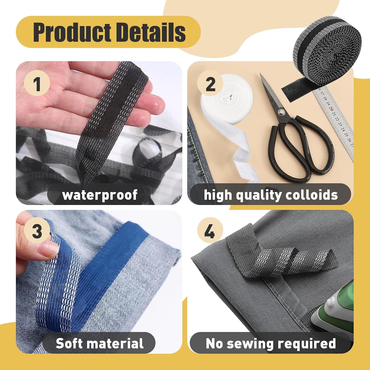 22 Yards Iron-on Instant Hem Tape for Pants