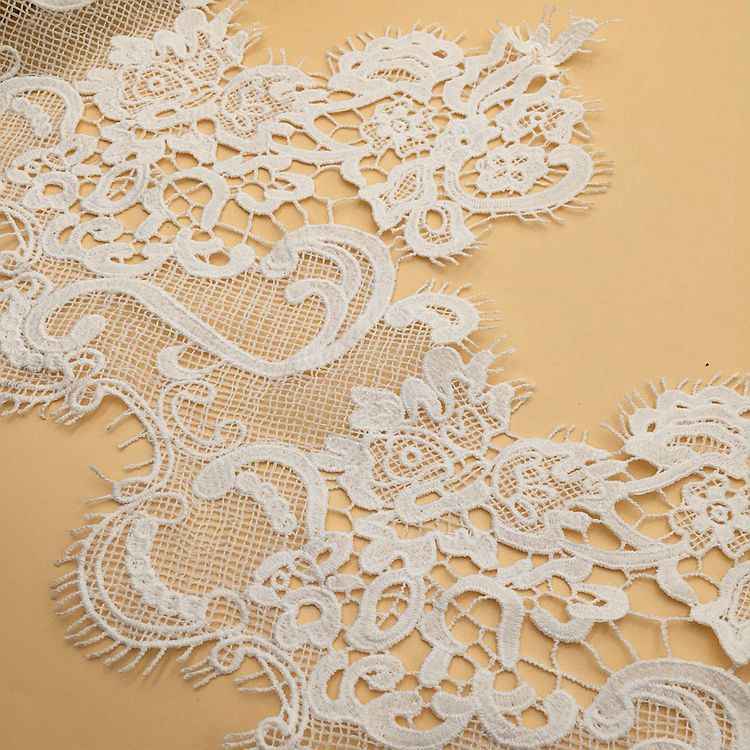 23cm Black White Water-Soluble Lace Polyester Trim 5 Yards