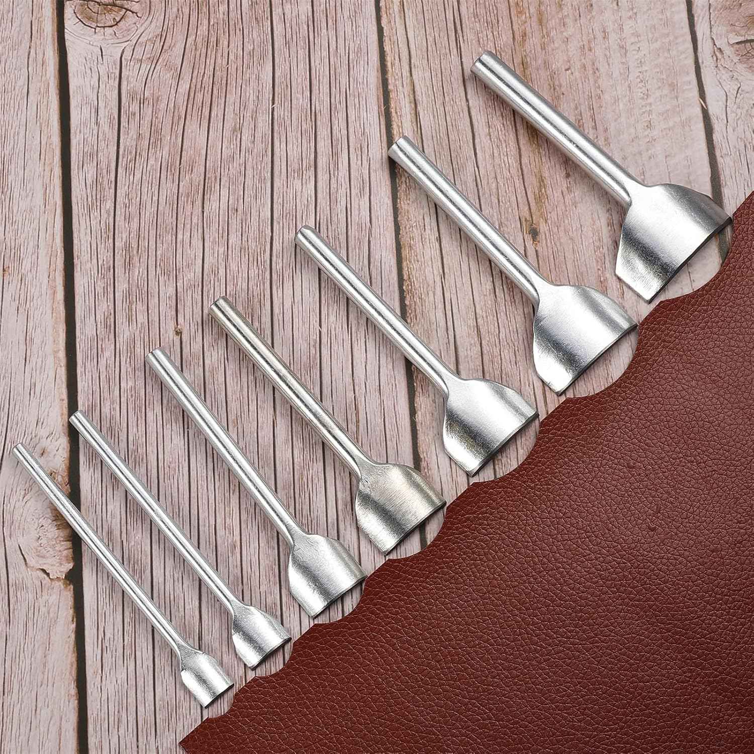 7pcs 1/4 Round Leather Edge Cutter Punch 10-40mm