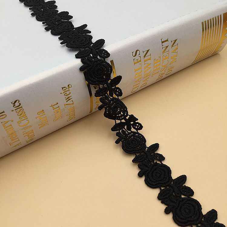 1.5-2.5cm Milk Silk Embroidered Lace Trim for Women’s Fashion 10 Yards
