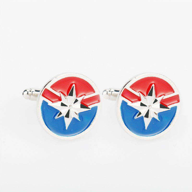 2cm Captain Marvel Logo Pair Cufflinks French Cuff