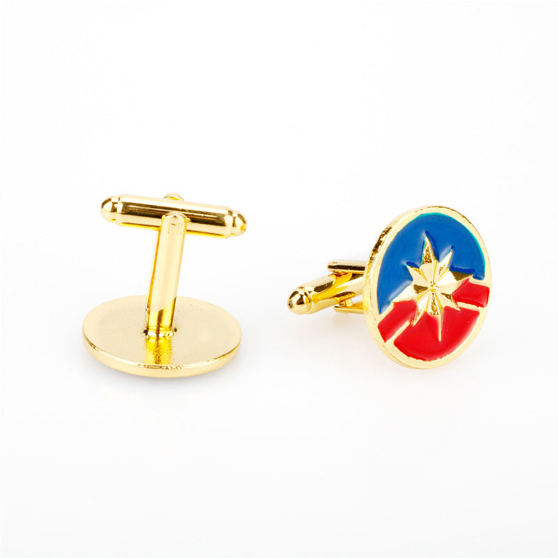 2cm Captain Marvel Logo Pair Cufflinks French Cuff