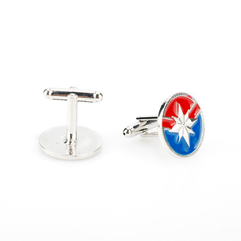 2cm Captain Marvel Logo Pair Cufflinks French Cuff