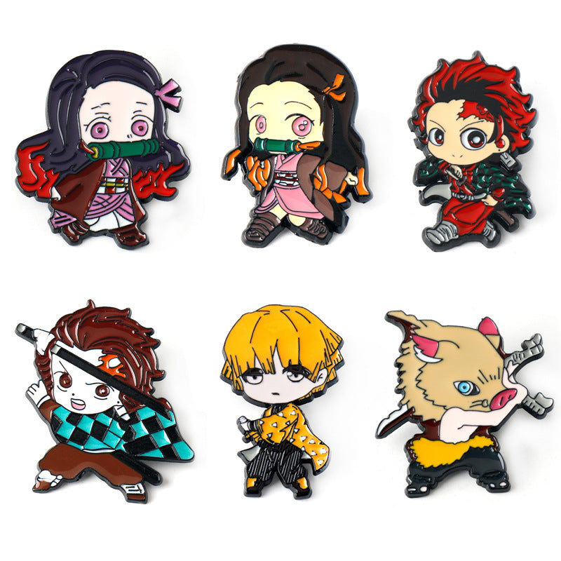 Demon Slayer Kimetsu no Yaiba Pin de Broche Metálico 6 Set