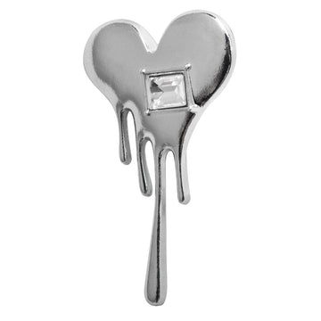 Silver Lava Heart Suit Brooch Pin 3pcs
