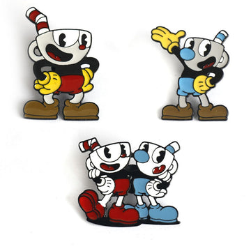 Cuphead und Mugman Metall-Anstecknadel 3er-Pack