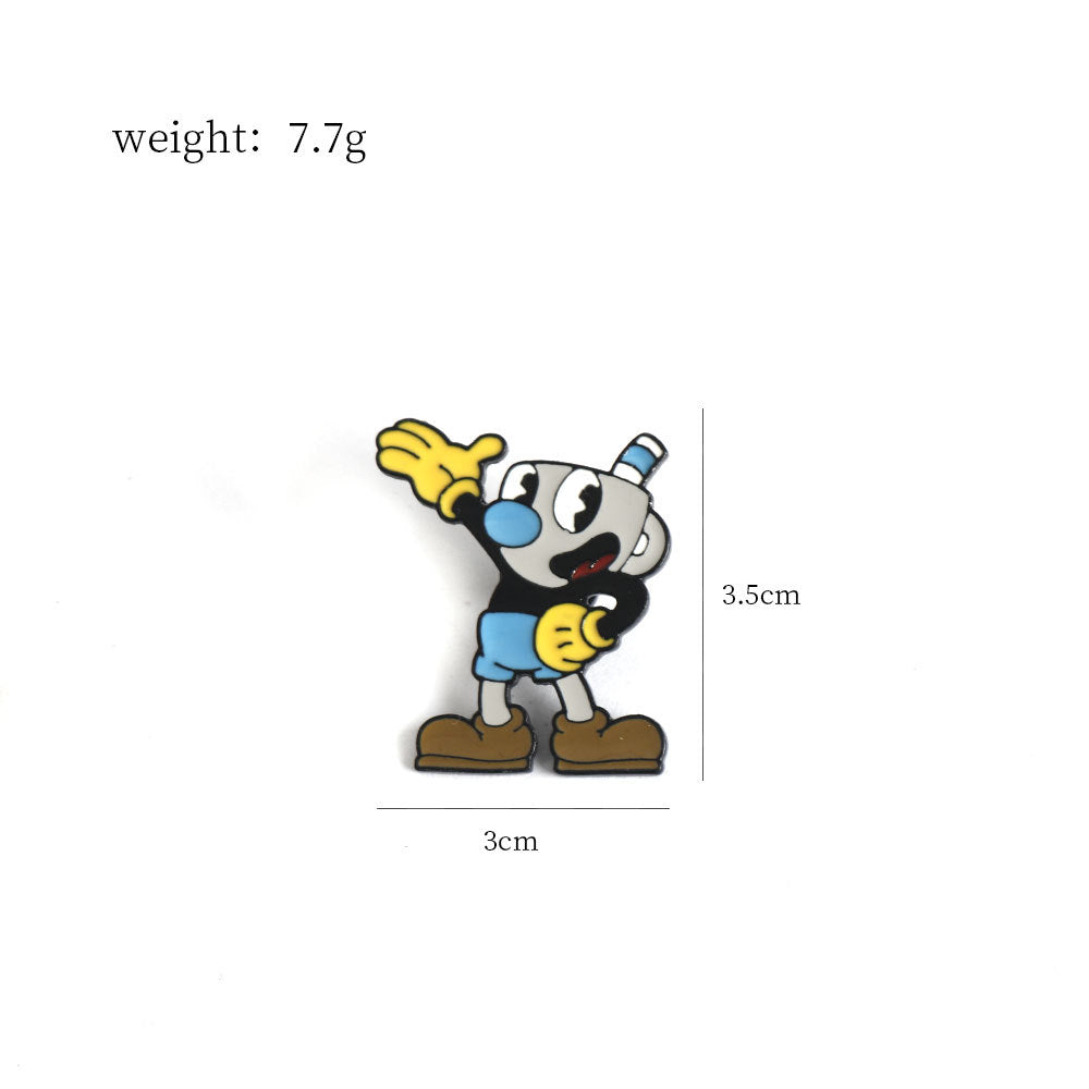Pack de 3 Pin de Metal de Cuphead y Mugman