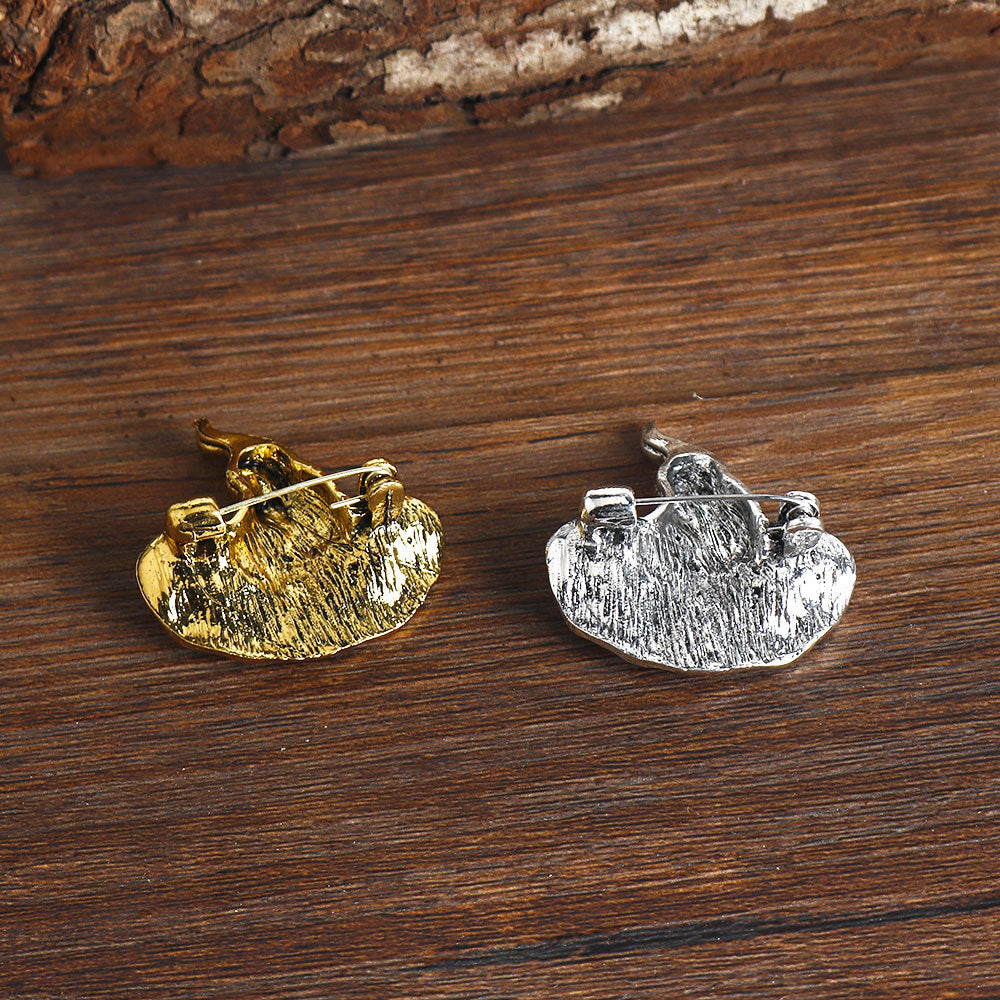 Pin de broche de sombrero de mago de Halloween en oro y plata antiguos, paquete de 2