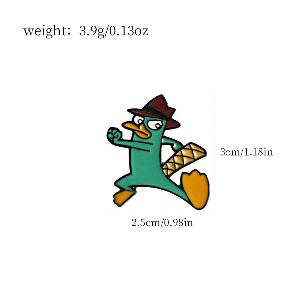 Pin metálico de ornitorrinco de Phineas y Ferb - Paquete de 2