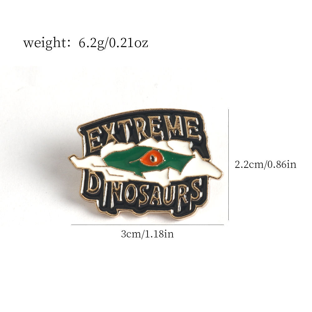 Extreme Dinosaurs Pin de Esmalte de Dinosaurios Estrellados 2PCS