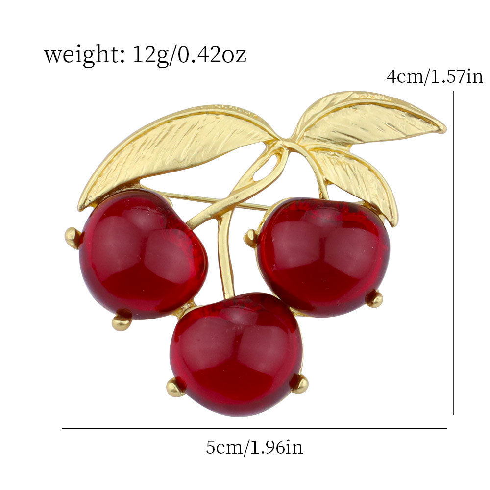 Broche Pin de Cereza Roja Jalea Jugosa 2PCS