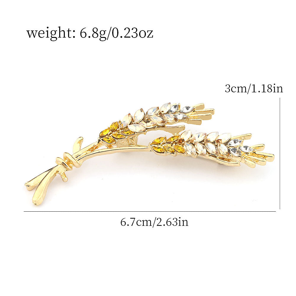 Pin de broche en forma de manojo de trigo amarillo y rosa, paquete de 2