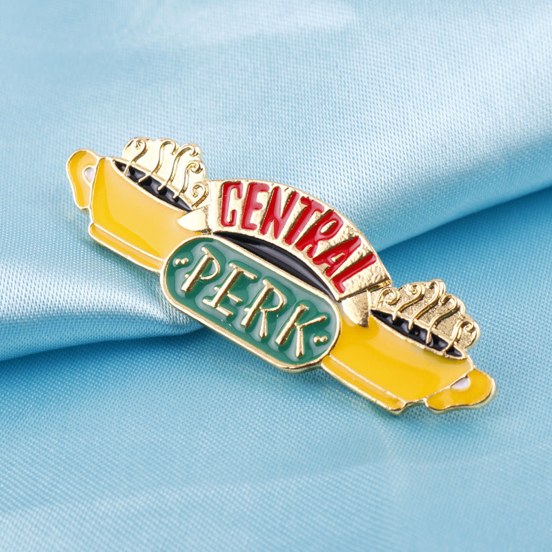 Pin de metal de la cafetería Central Perk 2PCS