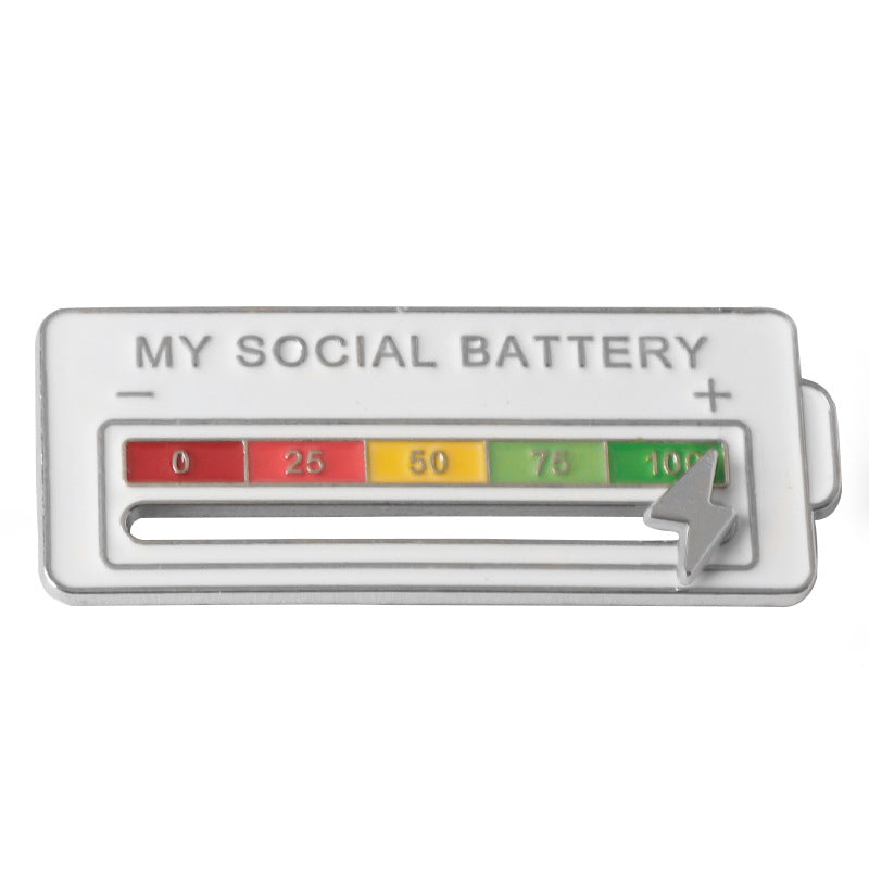 MEINE SOZIALE BATTERIE Stimmungsschieber-Anstecknadeln Interaktive Emotionsmanagement-Abzeichen