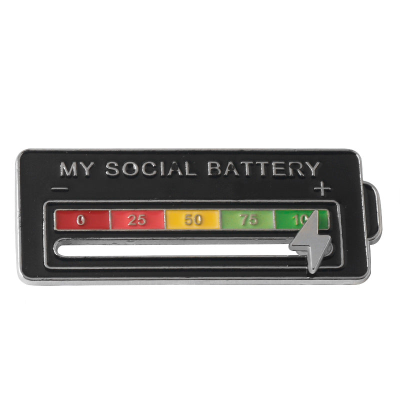 MEINE SOZIALE BATTERIE Stimmungsschieber-Anstecknadeln Interaktive Emotionsmanagement-Abzeichen