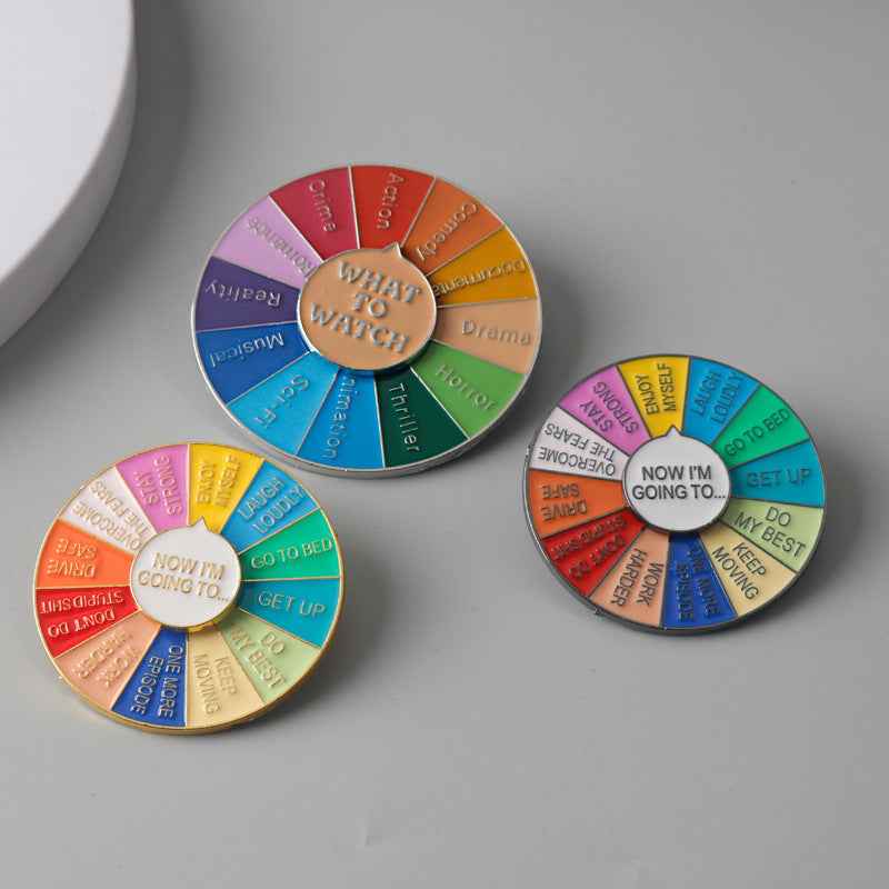 NOW I'M GOING TO Circular Spinner Brooch 3 Pack - Lots of Buttons