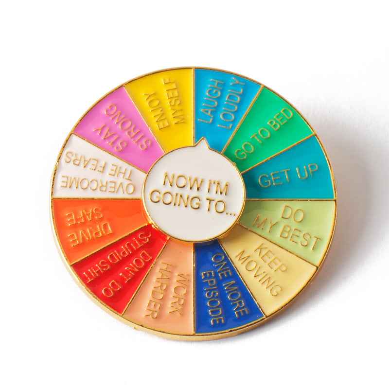 NOW I'M GOING TO Circular Spinner Brooch 3 Pack - Lots of Buttons