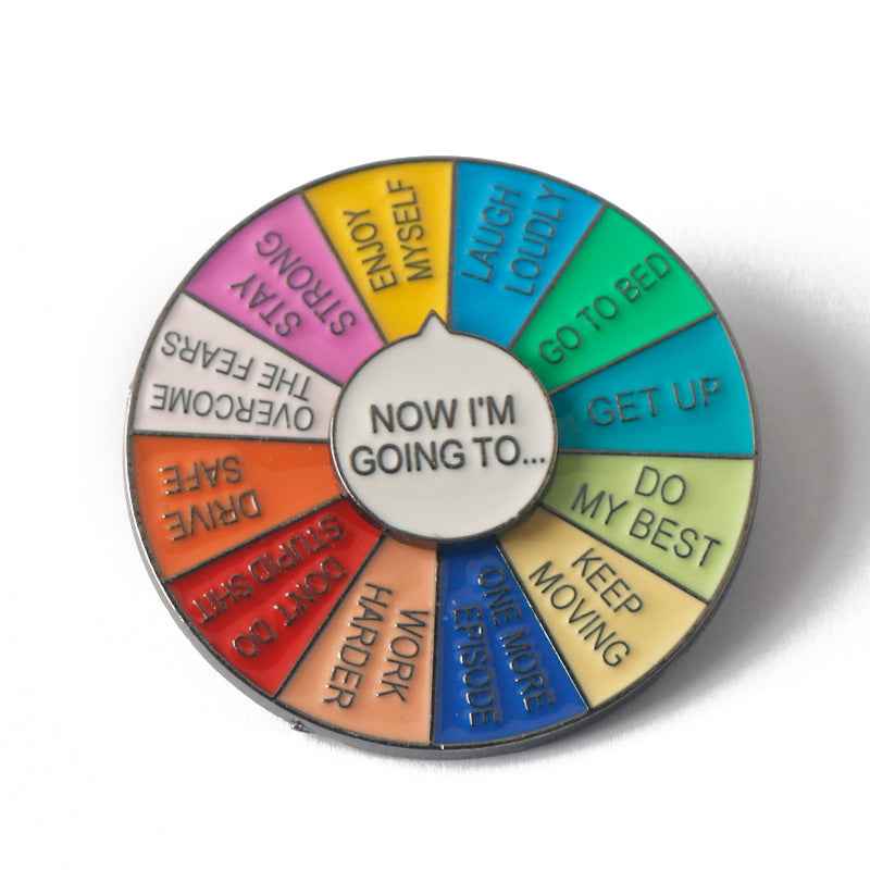 NOW I'M GOING TO Circular Spinner Brooch 3 Pack - Lots of Buttons