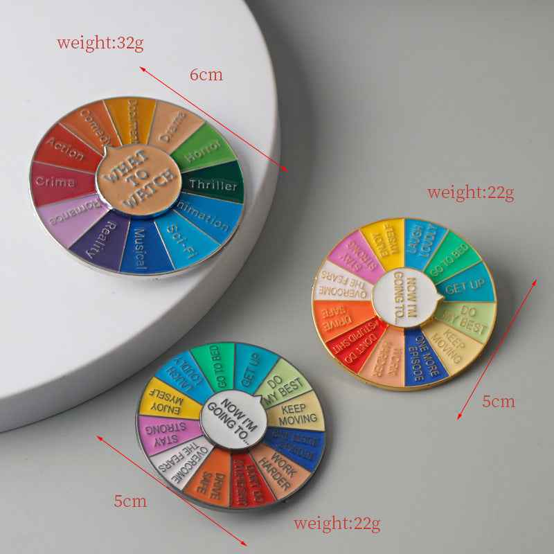 NOW I'M GOING TO Circular Spinner Brooch 3 Pack - Lots of Buttons