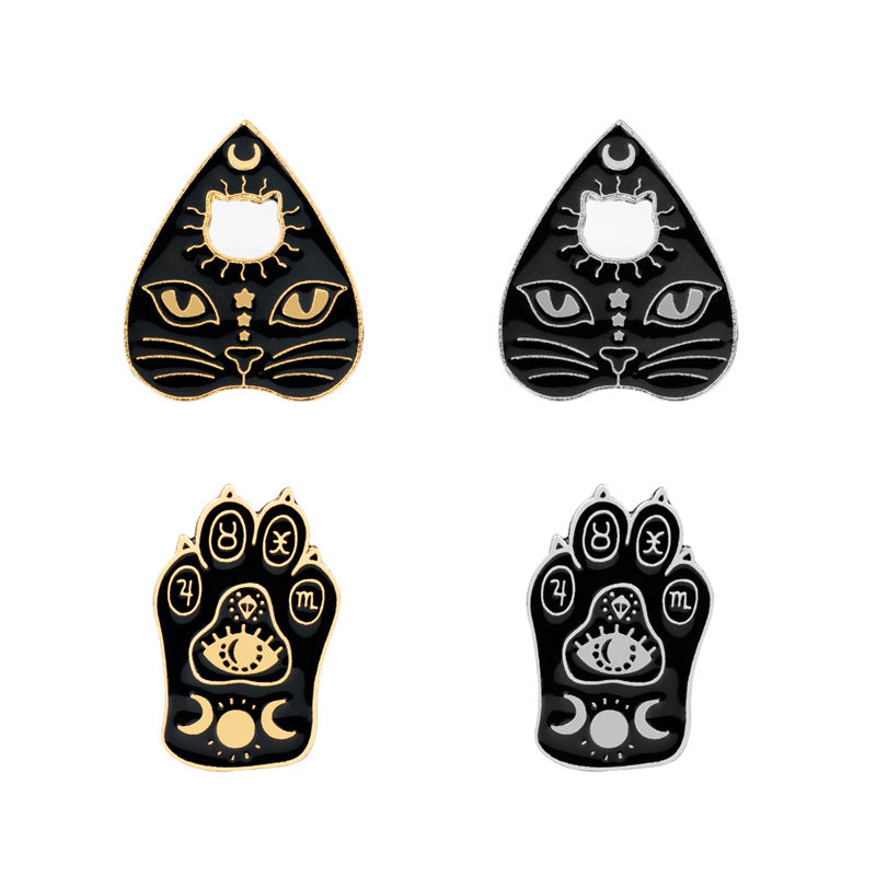 Pin de Aleación de Garra de Gato Bruja de Estilo Punk 4 Pack