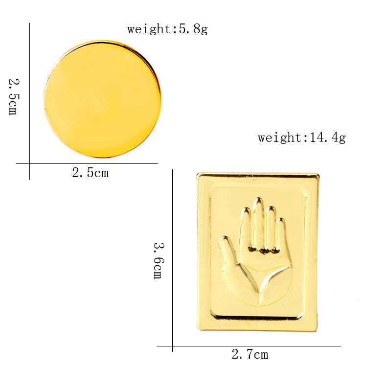 Jojo's Bizarre Adventure Jotaro Kujo Golden Hat Metal Brooch 2 Pack - Lots of Buttons