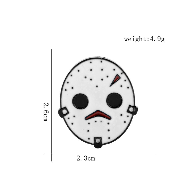 Pin de metal esmaltado de la máscara de Jason de Viernes 13 6PCS
