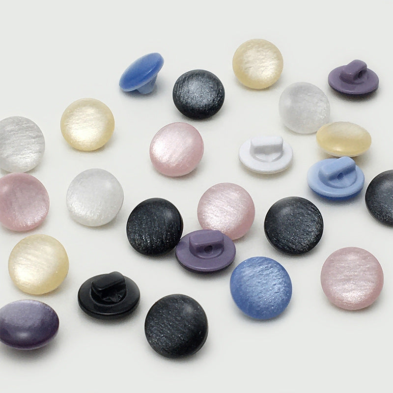 11mm Round Resin Pearlized Shirt Buttons with Shank 100pcs