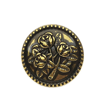 17.5/22.5/25mm Vintage Kerek Rózsa Fém Gombok Fekete Bronz 20db