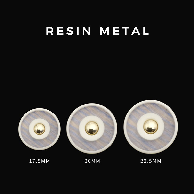 17,5/20/22,5 mm Rund Dual-Tone Resin Metallknapp med 20 stycken
