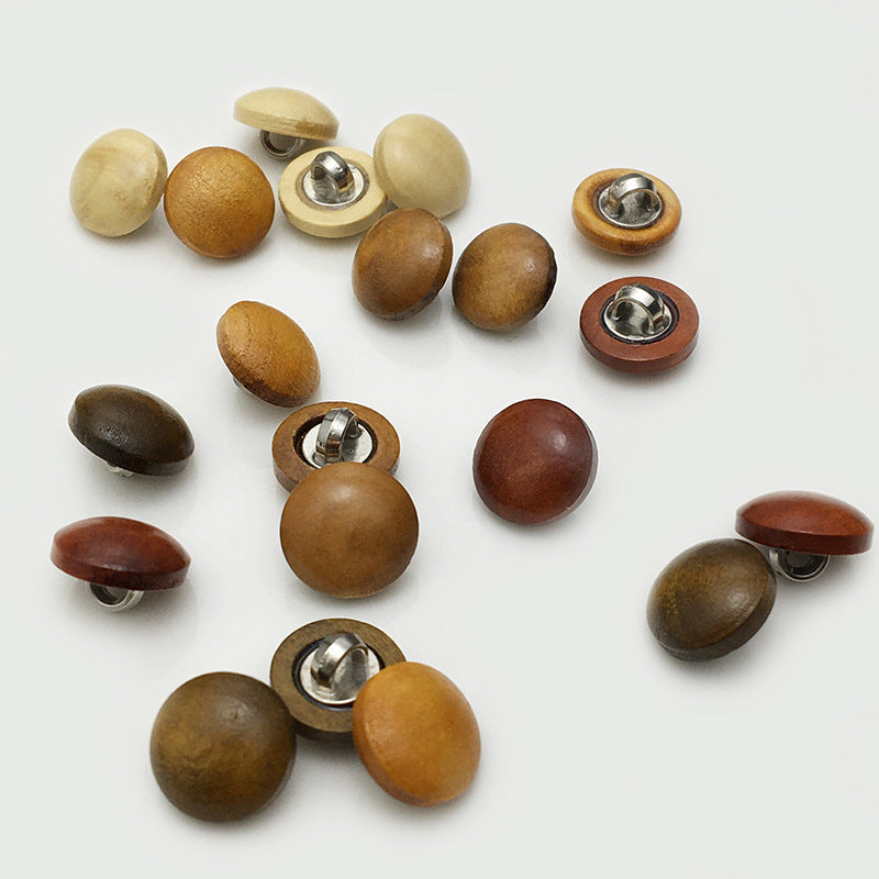Botones de madera de 11 mm con vástago de metal para suéteres y prendas de punto 40 piezas