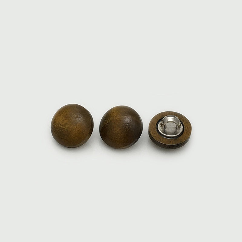 Botones de madera de 11 mm con vástago de metal para suéteres y prendas de punto 40 piezas