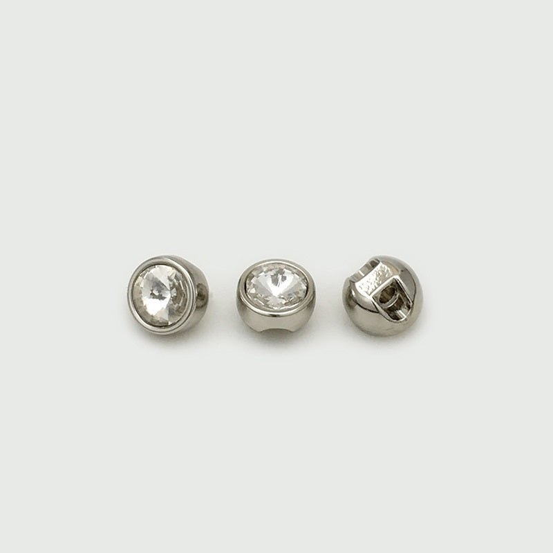 8mm Gold Silver Metal Diamond Shirt Buttons Concealed Hole 20pcs