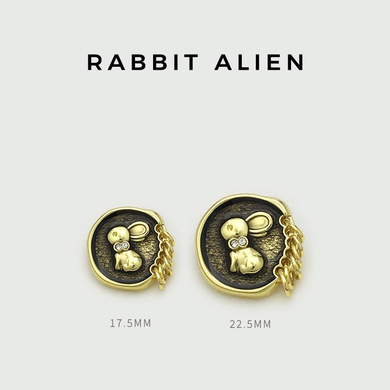 17.5/22.5mm Golden Silver Bunny Diamond Buttons with Shank Hoop 10pcs
