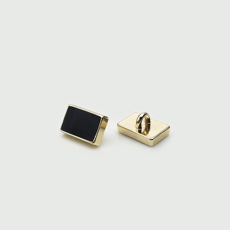 9x13mm Fekete Fehér Fém Téglalap Alakú Ing Gombok 30db