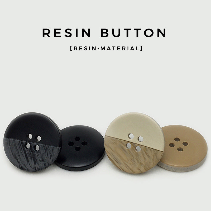 15-28mm Round 4-Hole Dual-Tone Resin Coat Buttons