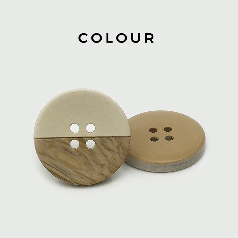 Boutons en résine à 4 trous, dual-tone, de 15 à 28 mm