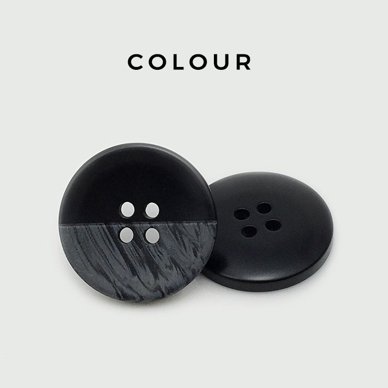 Boutons en résine à 4 trous, dual-tone, de 15 à 28 mm